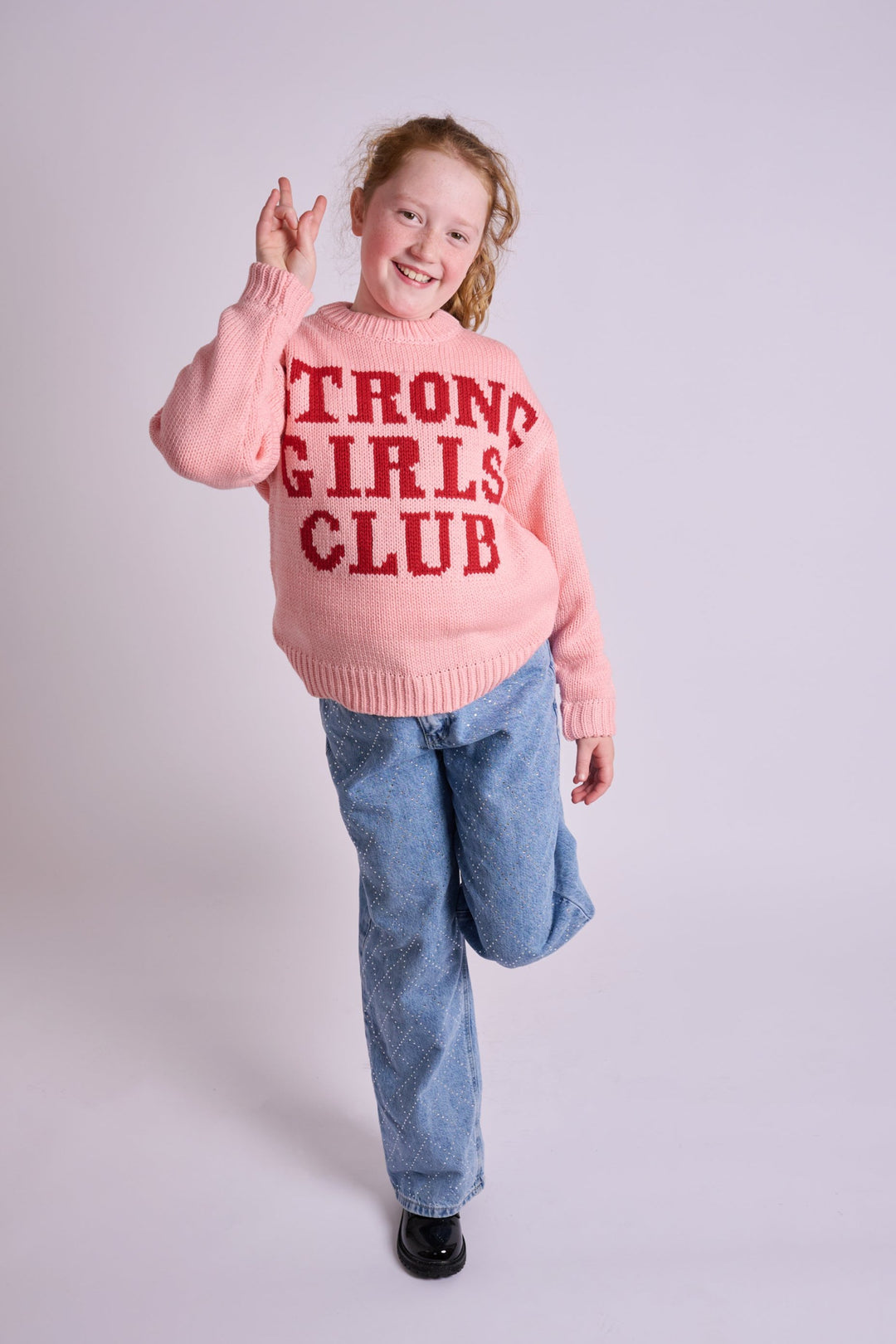 Knitted Kids Strong Girls Club Jumper