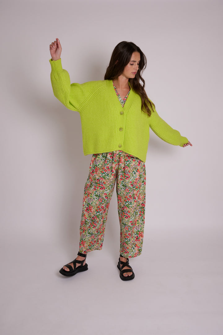 Peggy Floral Linen Trousers