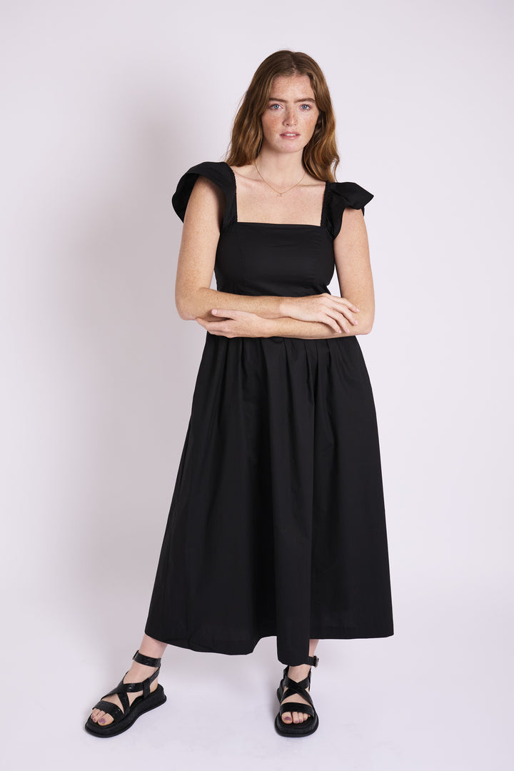 Black Flutter Sleeve Sundress