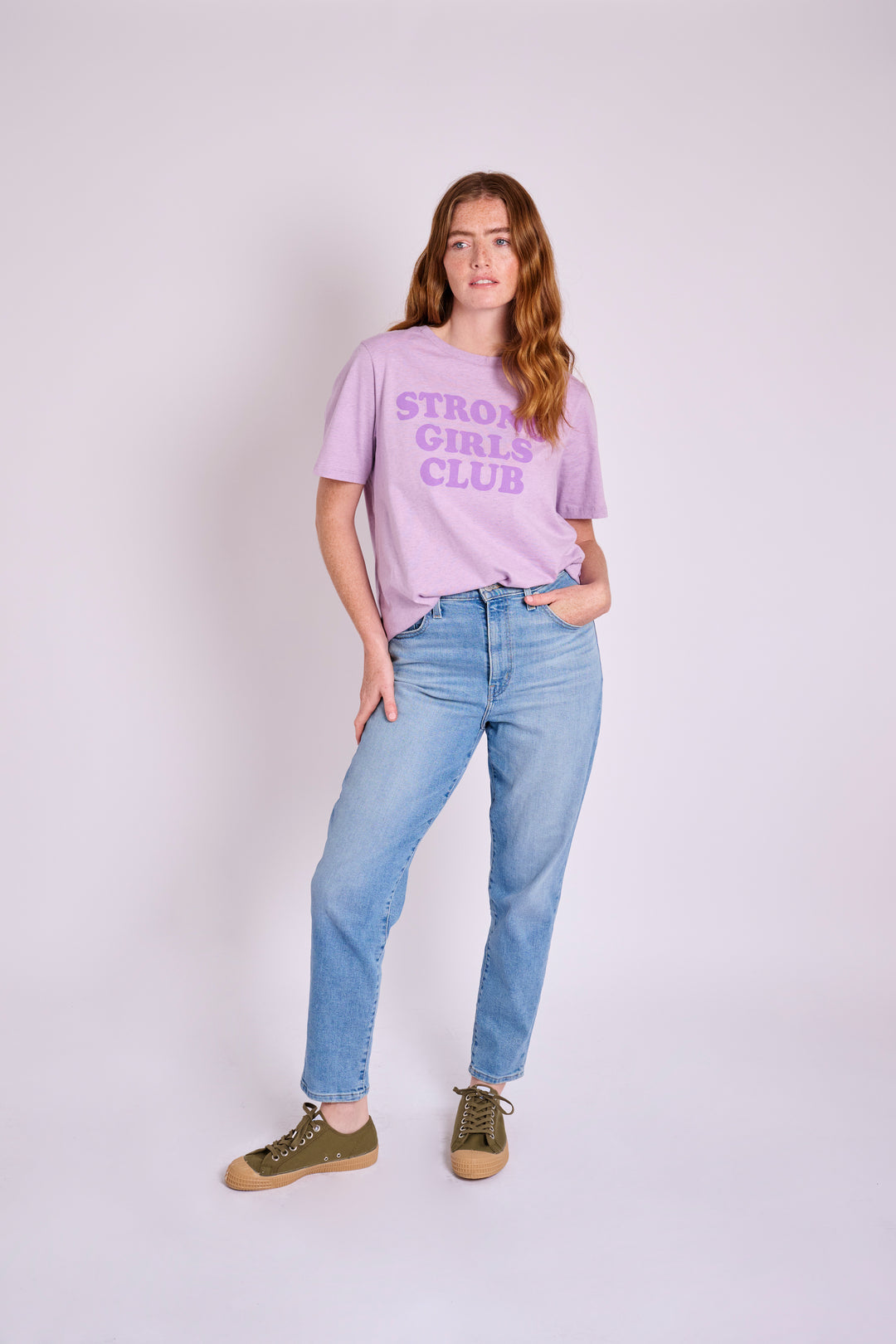 Strong Girls Club Slogan Lilac TShirt