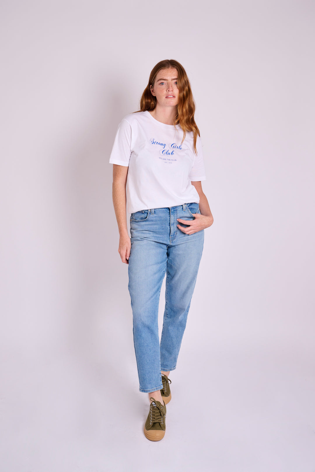 Strong Girls Club Italic Blue TShirt