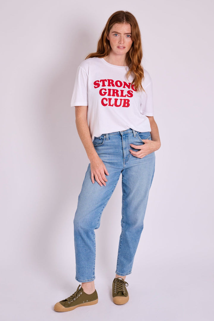 Strong Girls Club Crew White TShirt