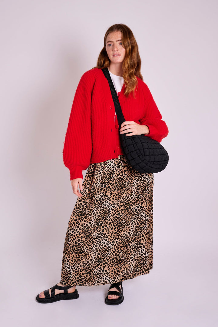 Remi Leopard Satin Skirt