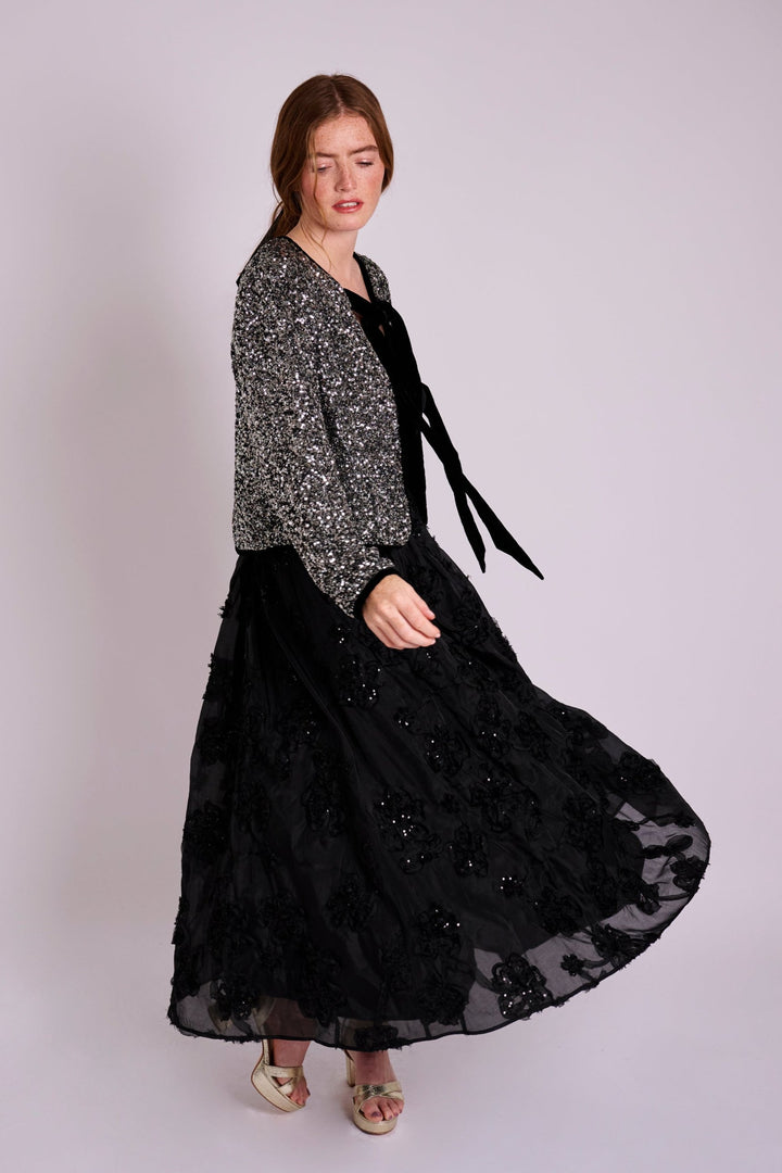 Eva Applique Black Circle Skirt