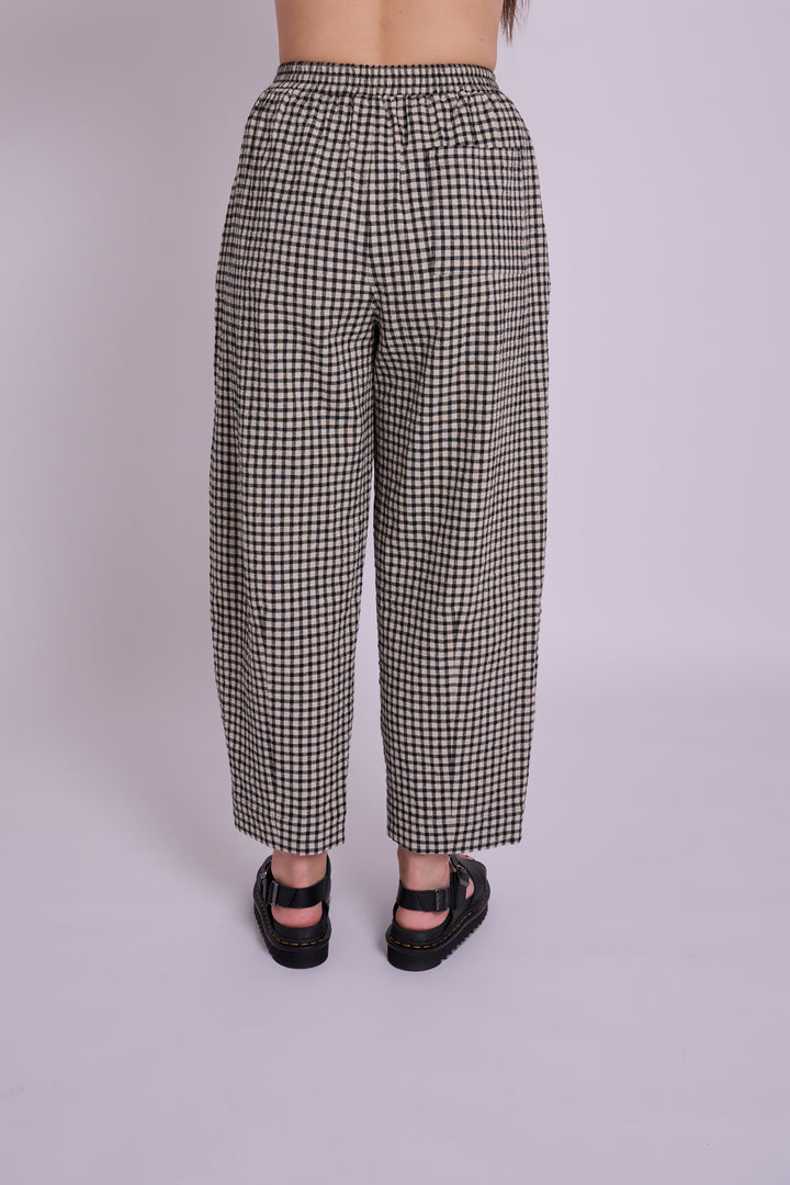 Peggy Black Rustic Gingham Trousers