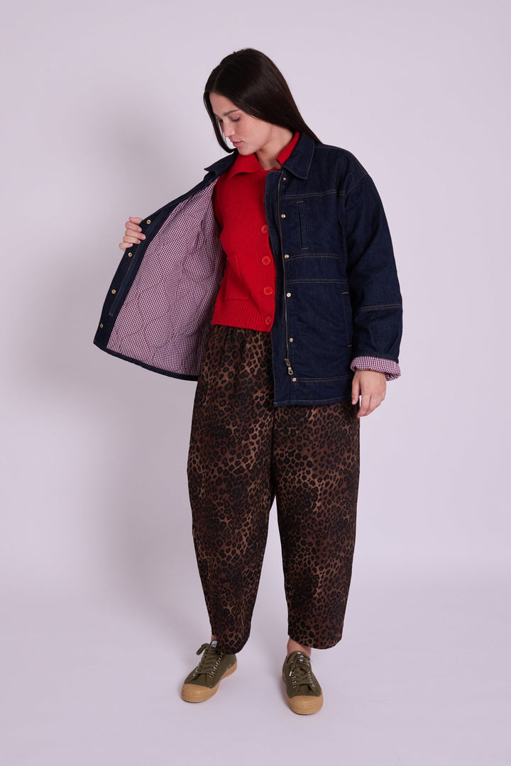 Peggy Leopard Denim Trousers