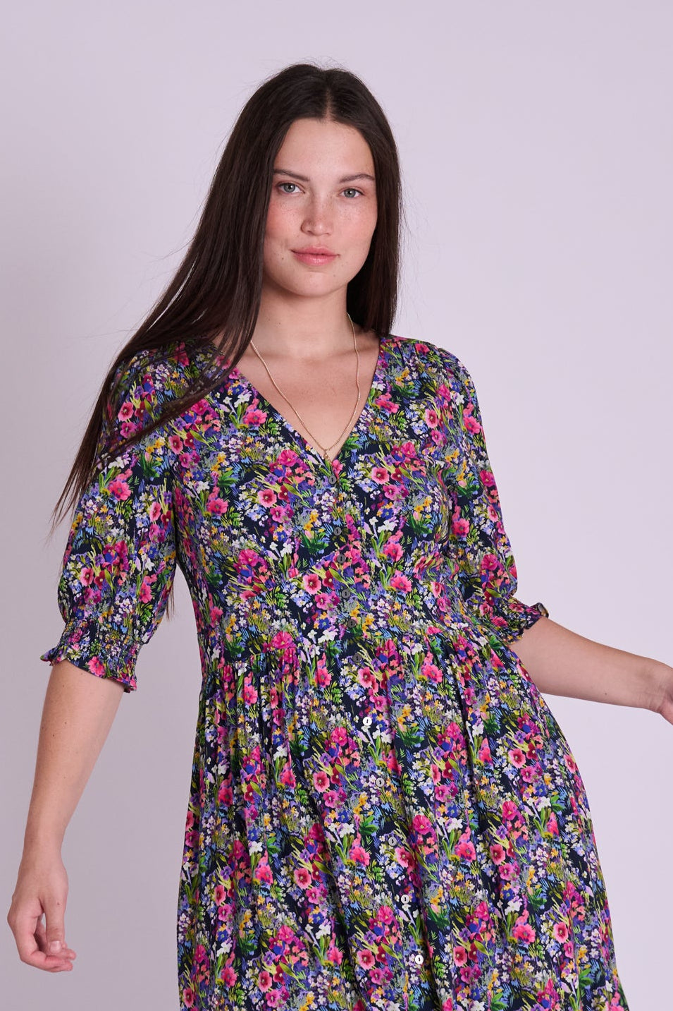 Felicity Zingy Floral Tea Dress
