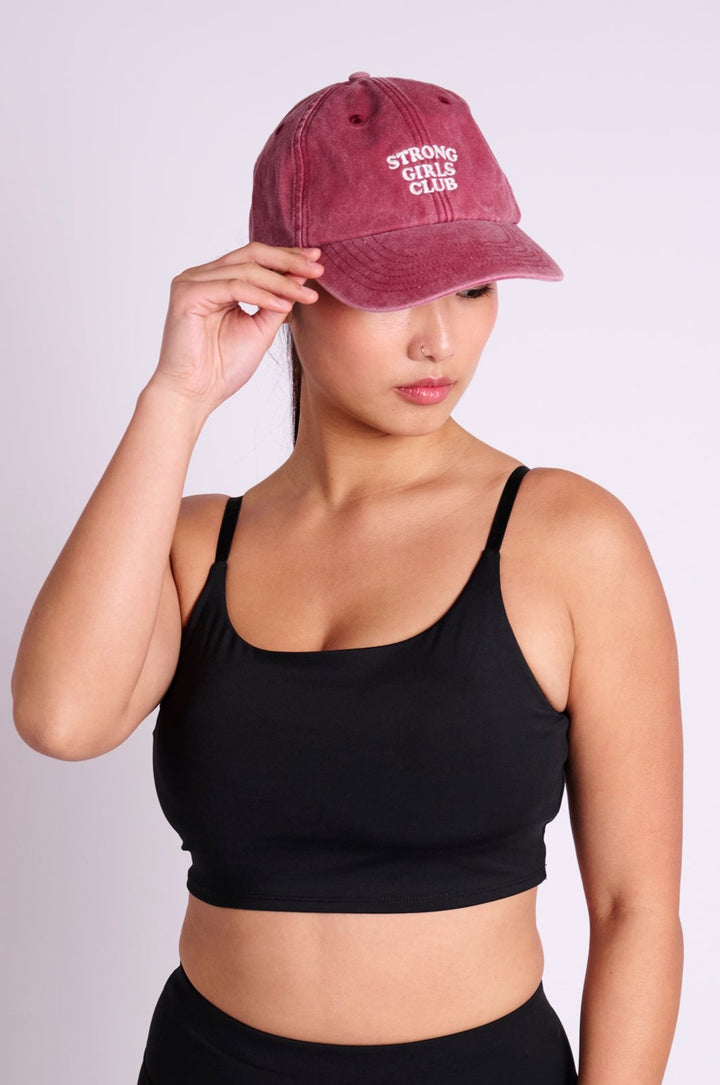 Strong Girls Club Vintage Red Wash Cap