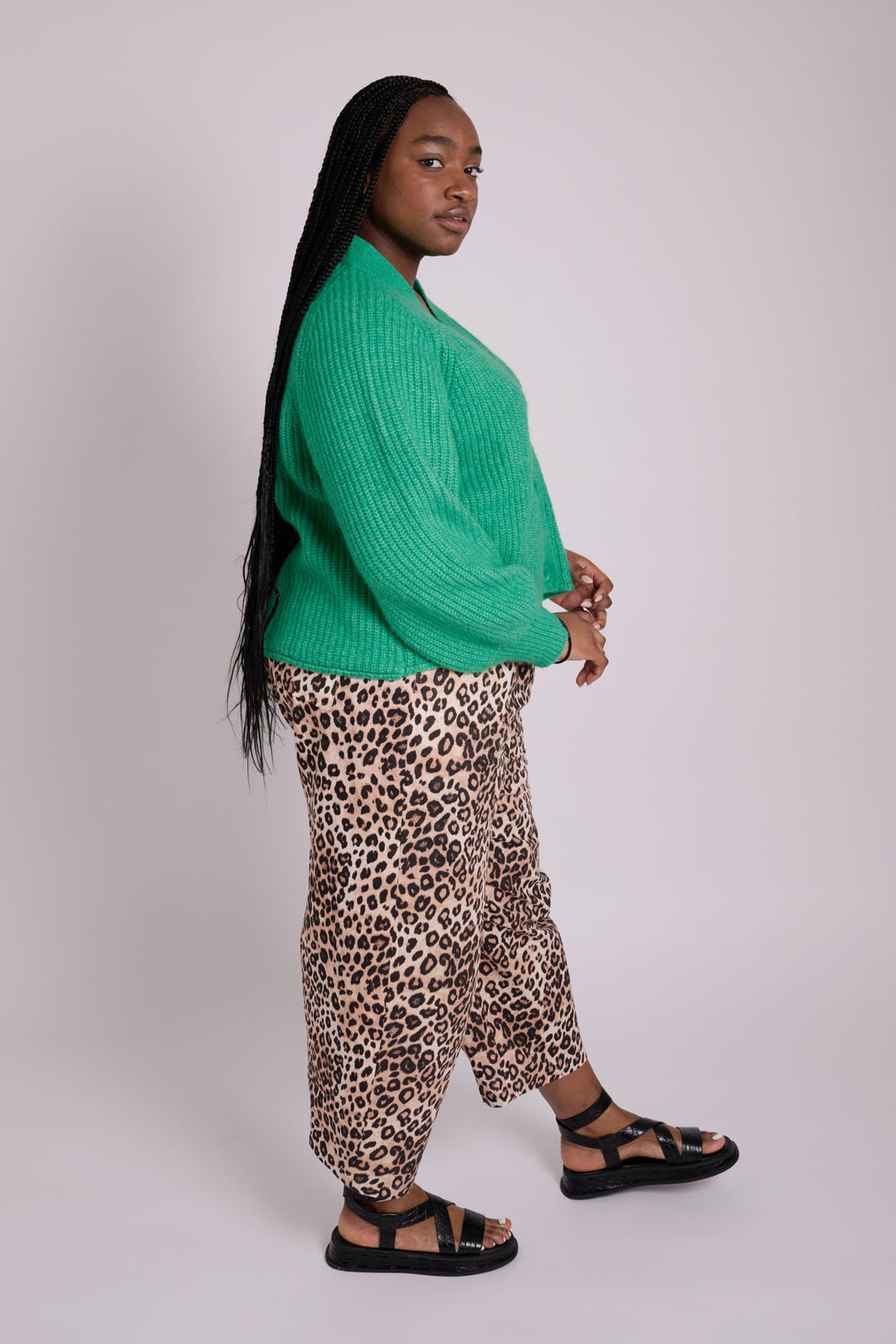 Peggy Leopard Linen Trousers