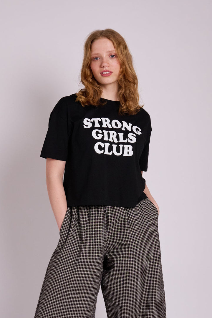 Strong Girls Club Boxy Black/White TShirt