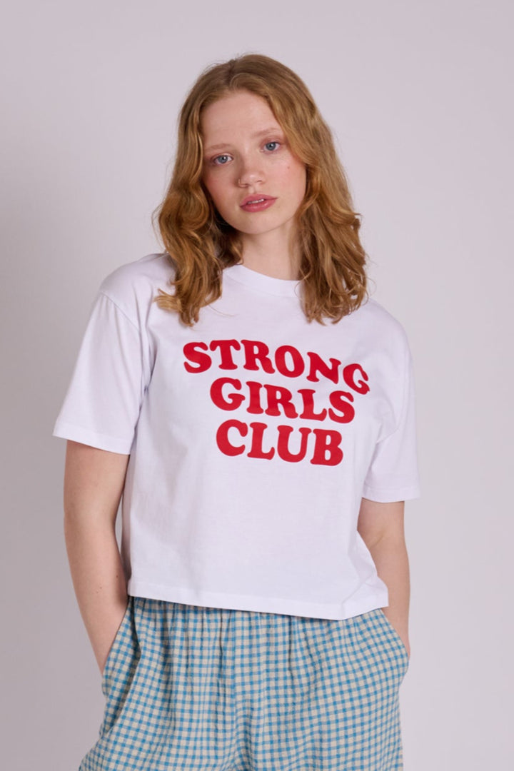 Strong Girls Club Boxy White/Red TShirt