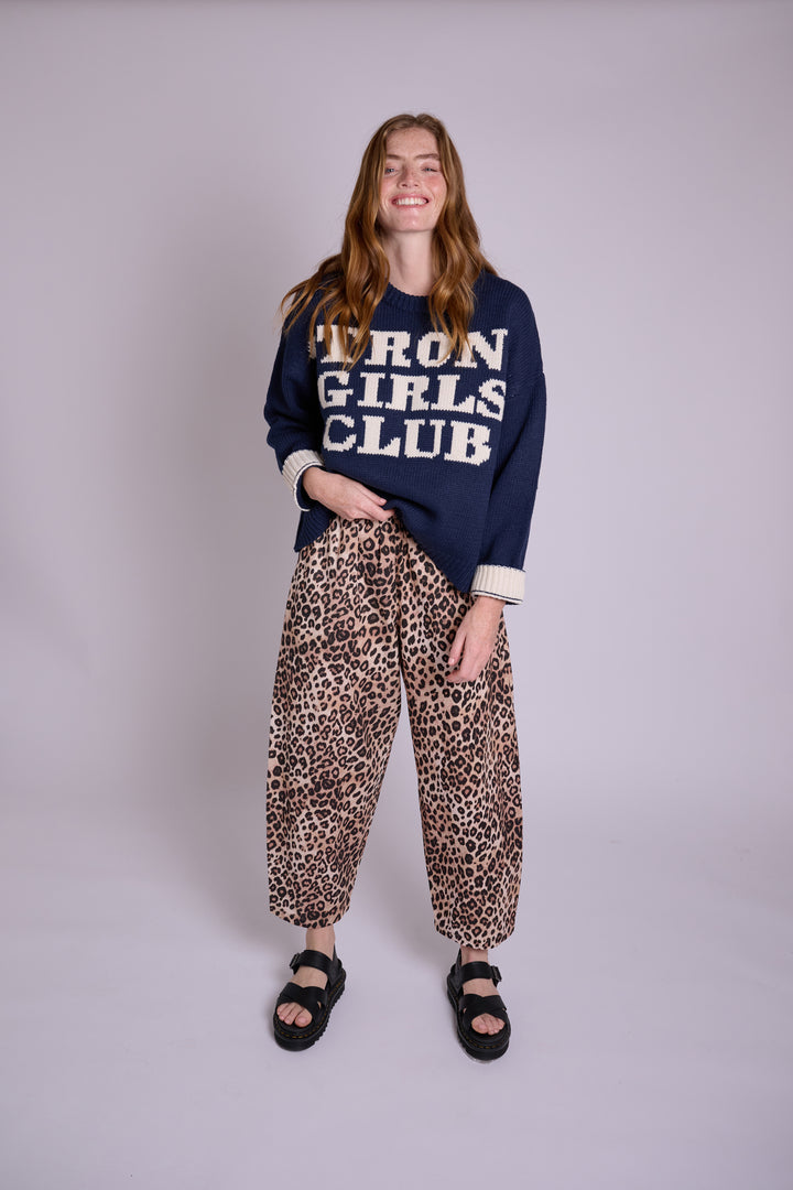 Peggy Leopard Linen Trousers