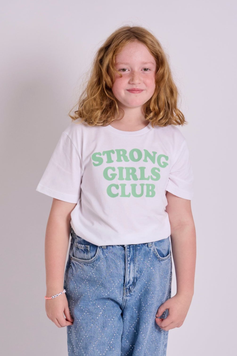 Strong Little Girls Club White/Green TShirt