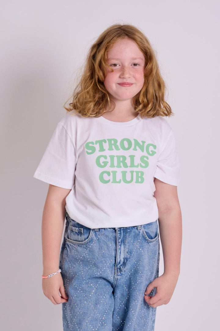 Strong Little Girls Club White/Green TShirt