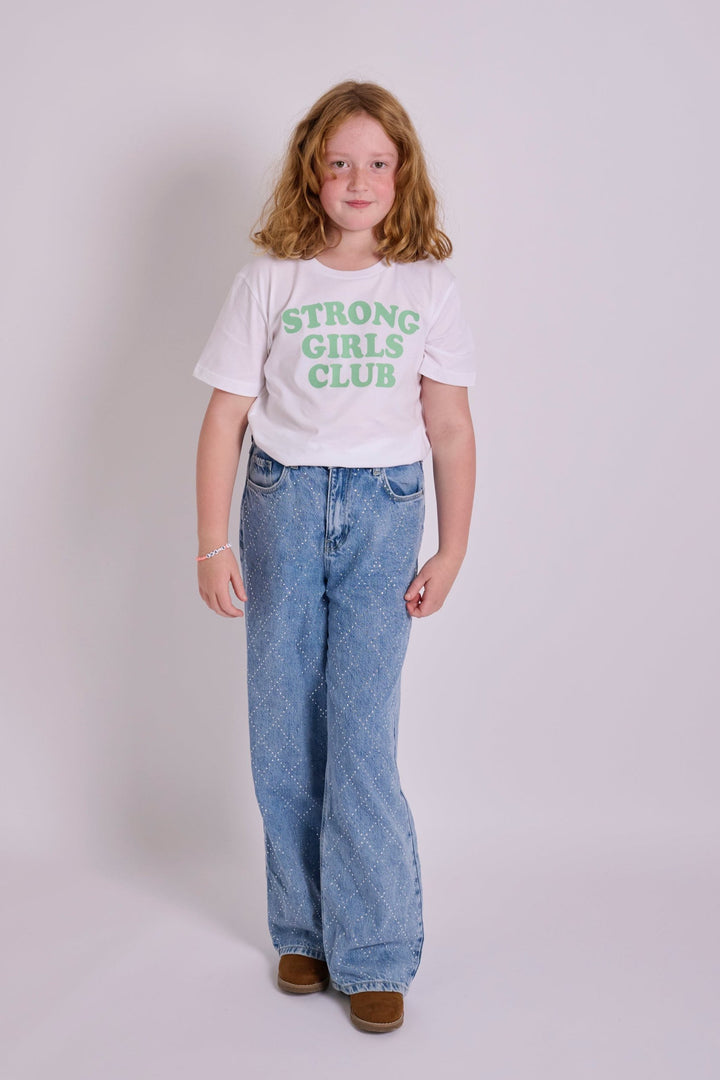 Strong Little Girls Club White/Green TShirt