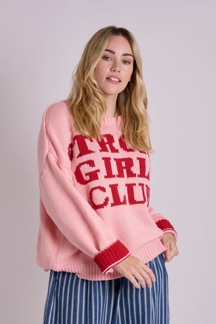 Knitted Strong Girls Club Jumper - Pink