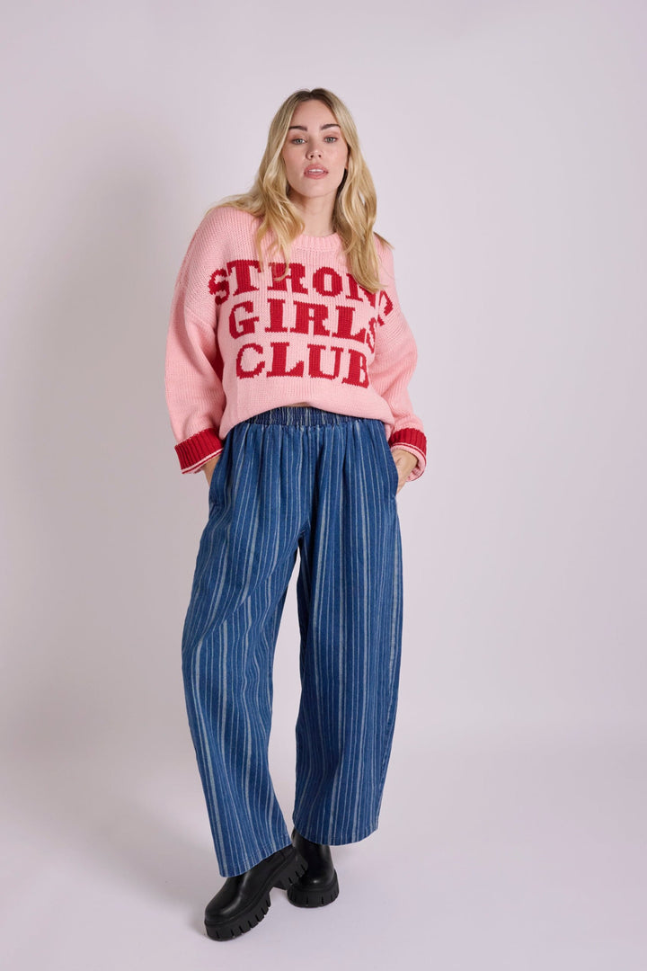 Knitted Strong Girls Club Jumper - Pink