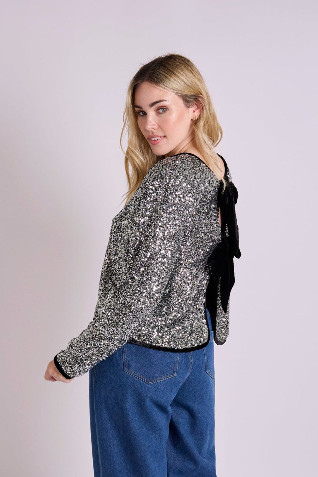 Mika Bow Sequin Jacket