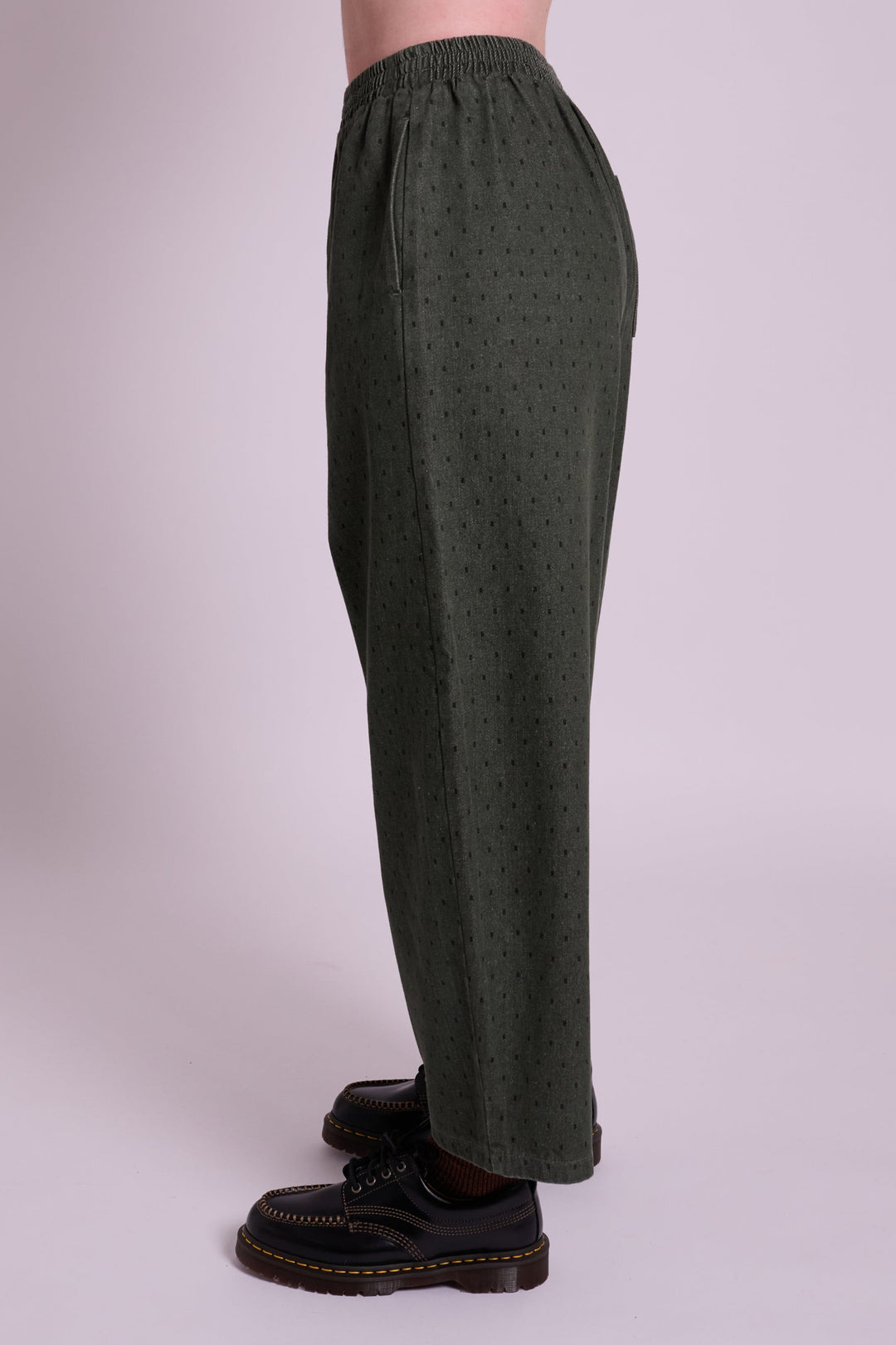Ottie Dot Dash Olive Trousers
