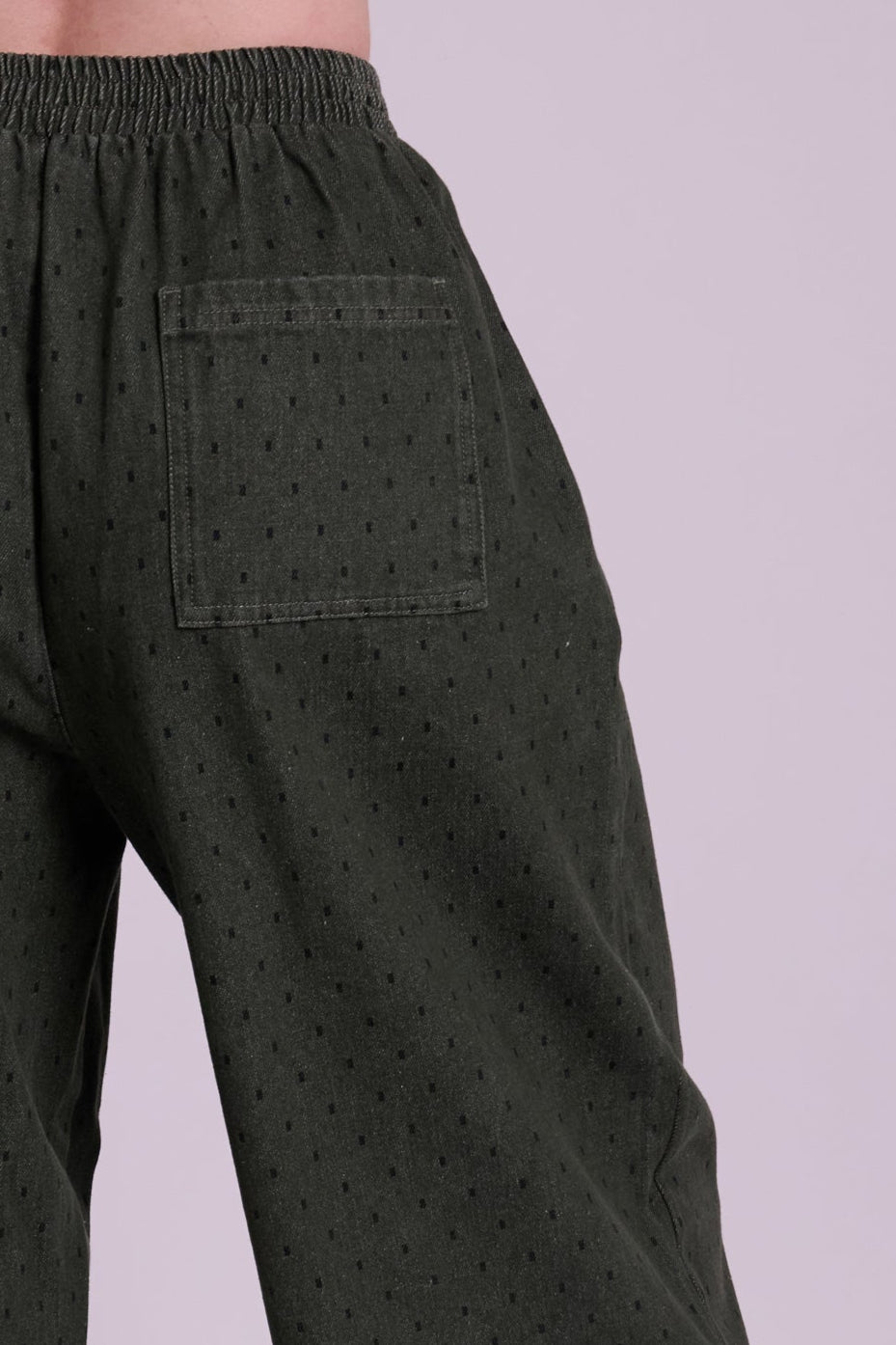 Ottie Dot Dash Olive Trousers