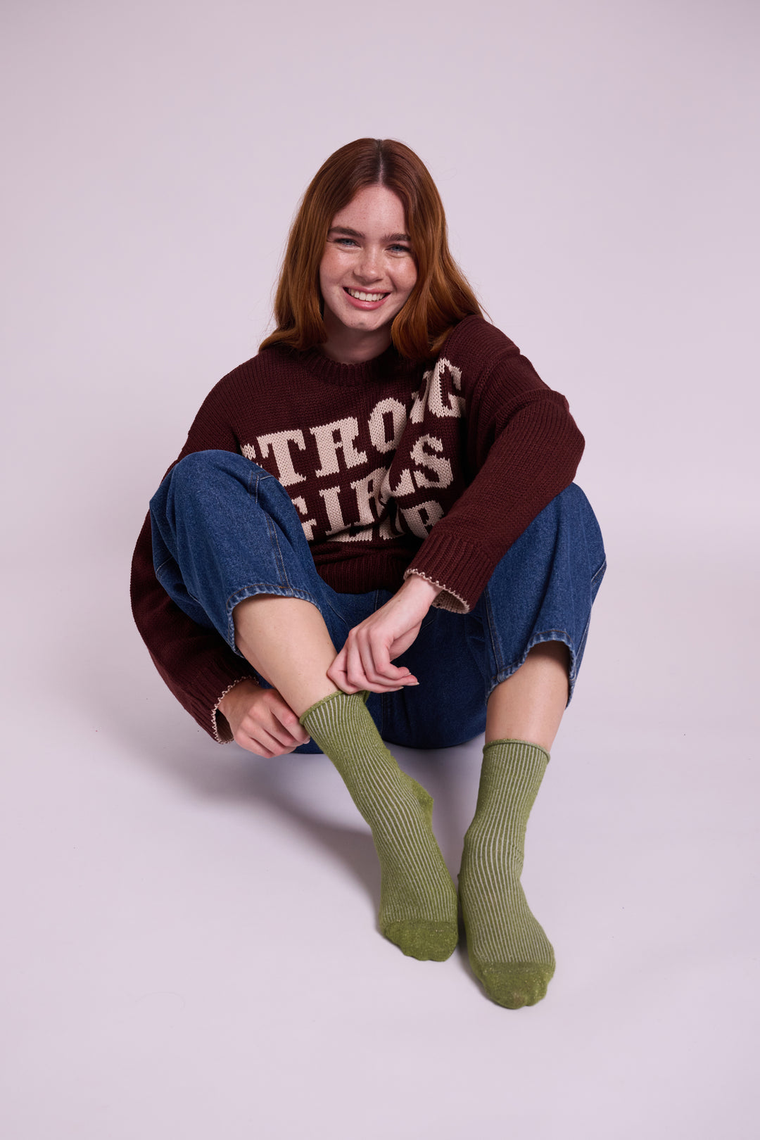 Klue Olive Glitter Socks