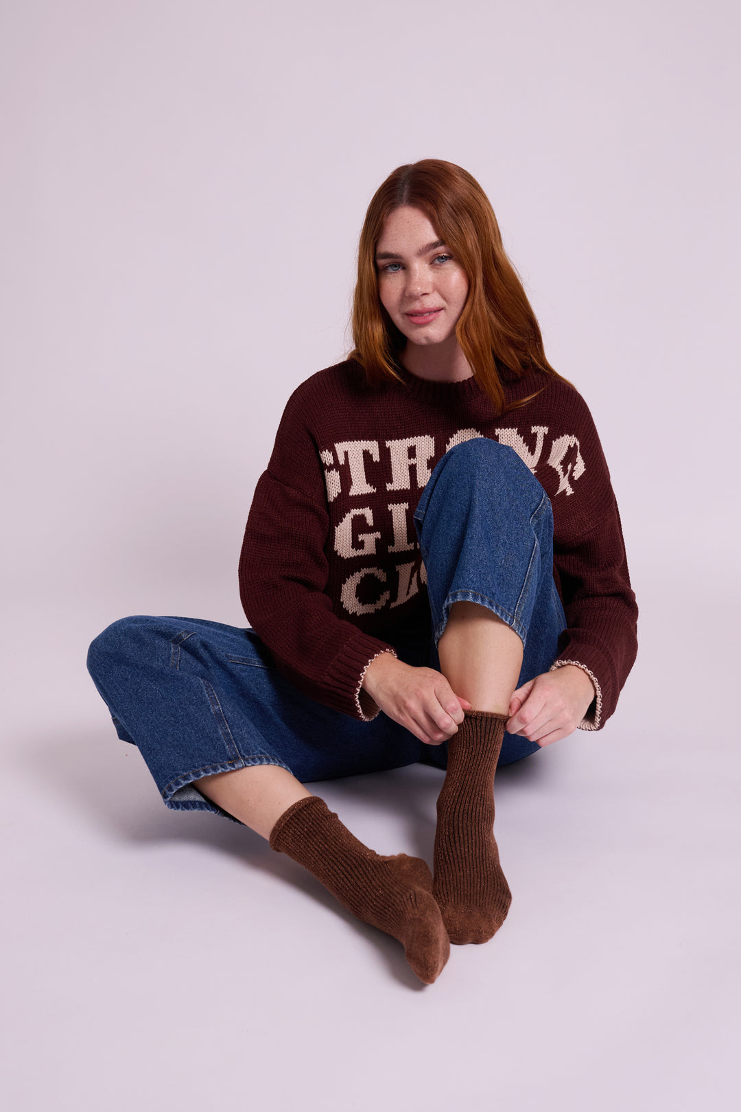 Klue Brown Glitter Socks
