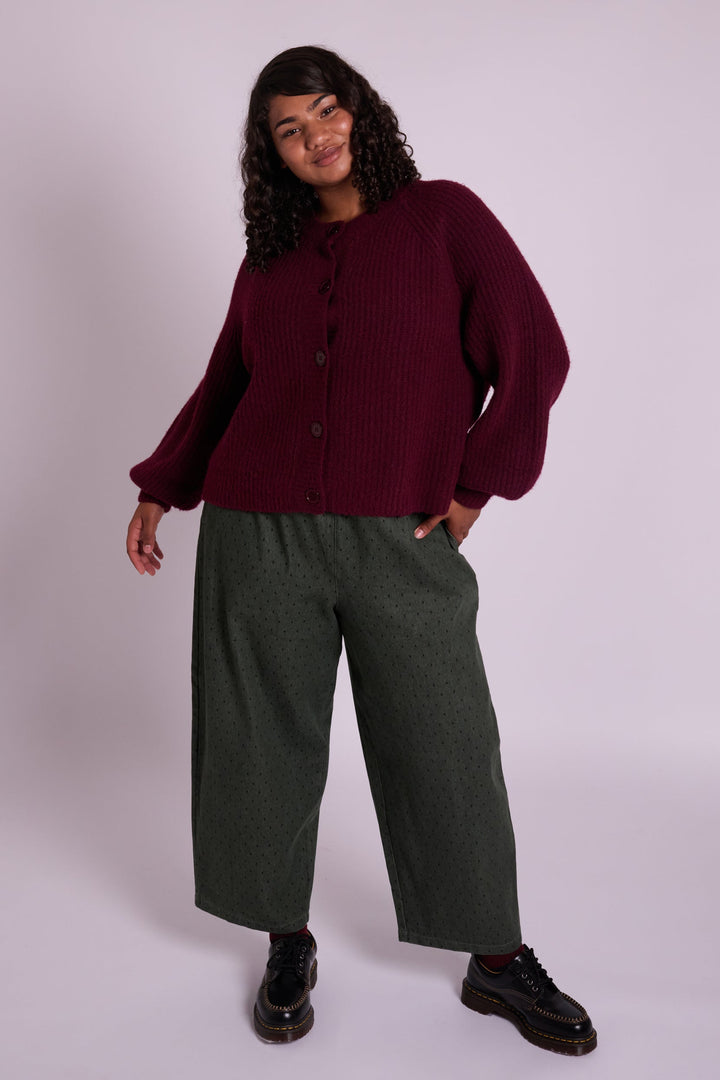 Ottie Dot Dash Olive Trousers