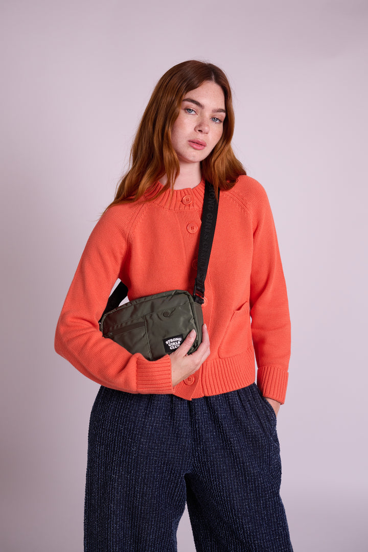 Strong Girls Club Khaki Crossbody Camera Bag