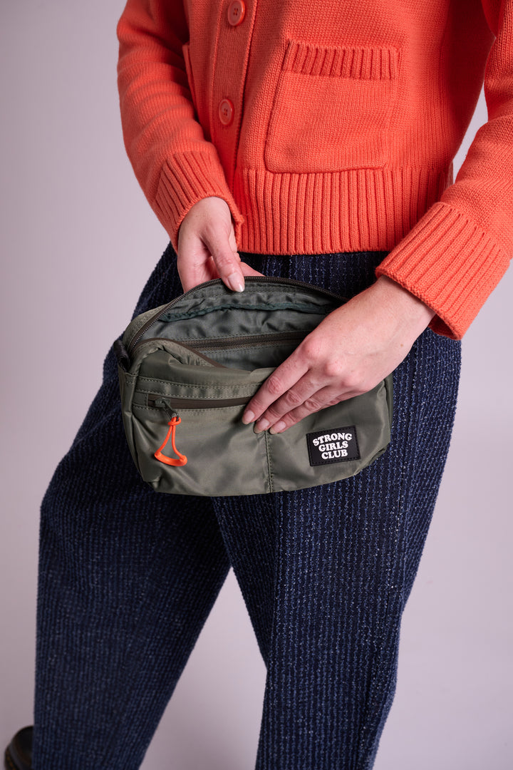 Strong Girls Club Khaki Crossbody Camera Bag