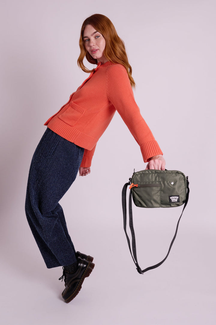 Strong Girls Club Khaki Crossbody Camera Bag