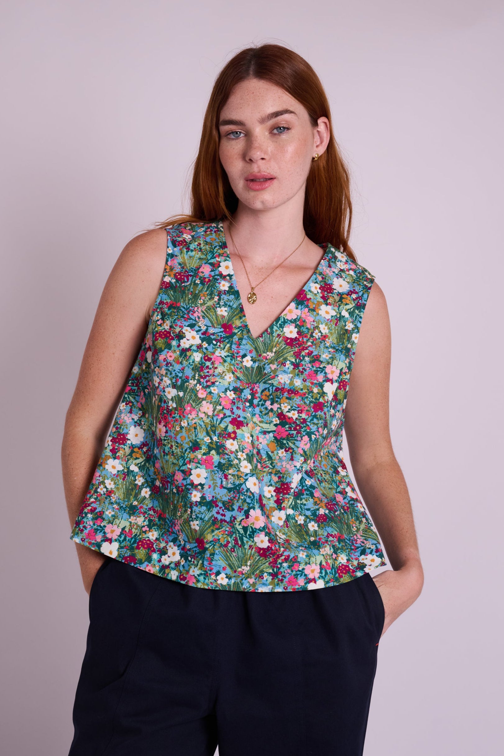 Pippa Linen Top - Spring Floral