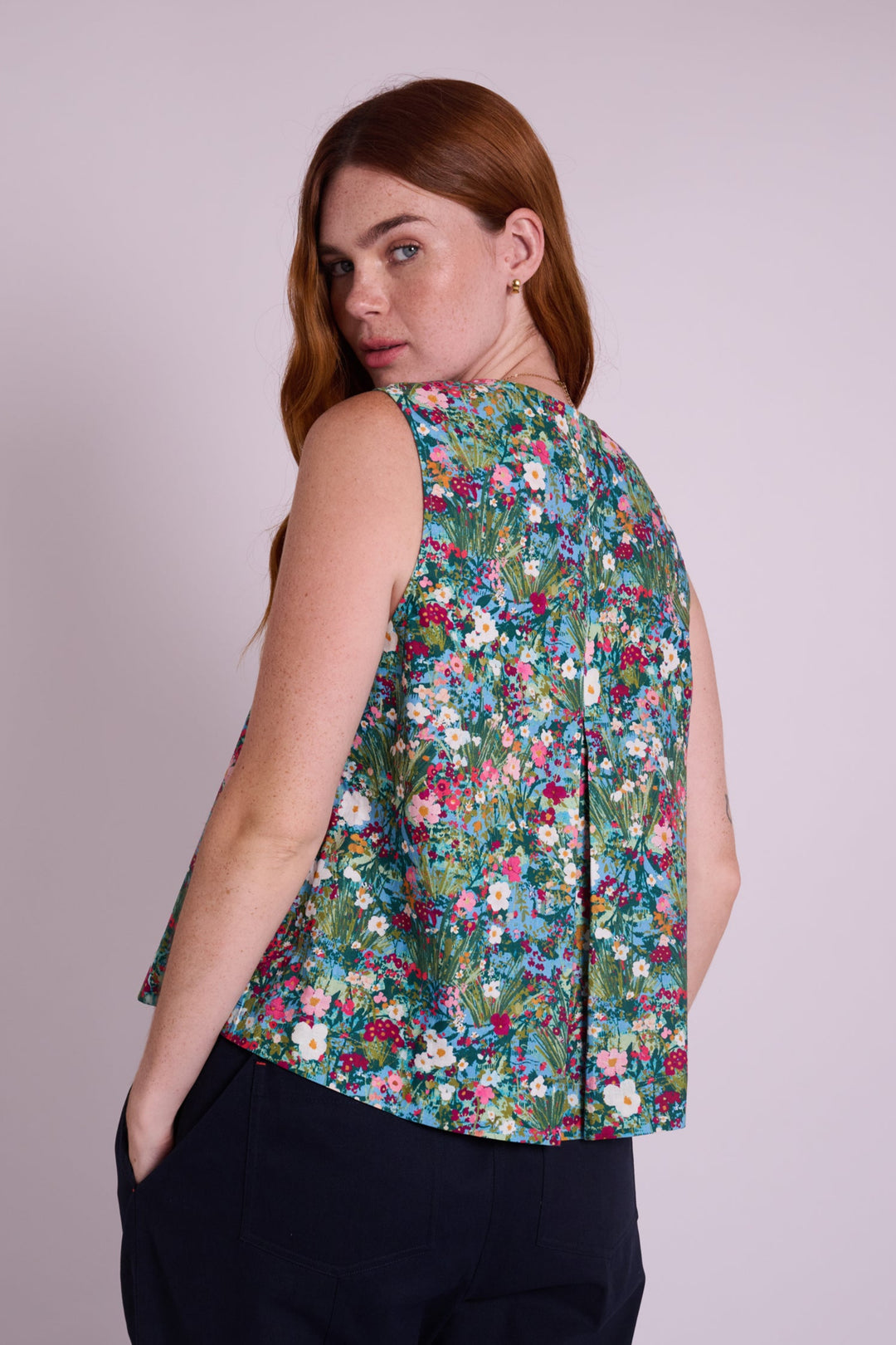 Pippa Spring Floral Linen Top