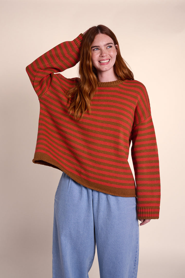 Tabby Stripe Jumper - Hazelnut