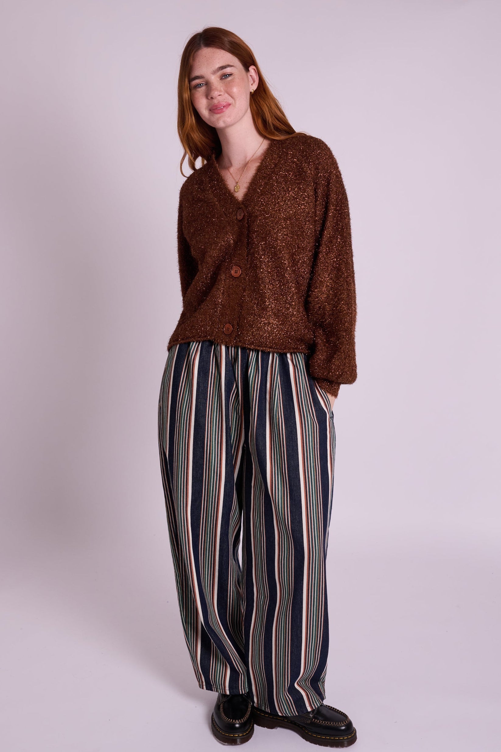 Sparkly Mabel Cardigan - Copper Espresso