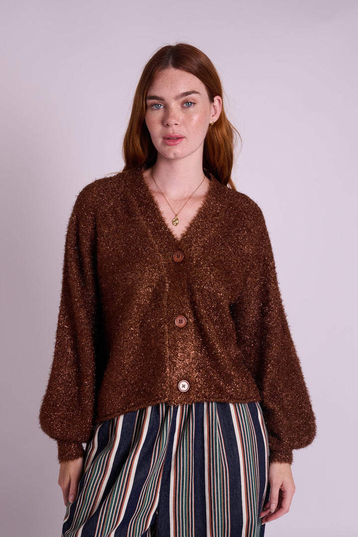 Copper Espresso Sparkly Mabel Cardigan