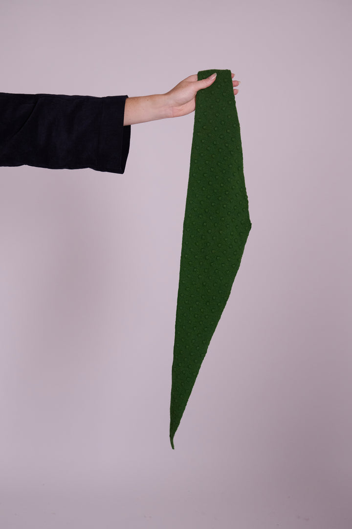 Lyla Pea Green Popcorn Triangle Scarf