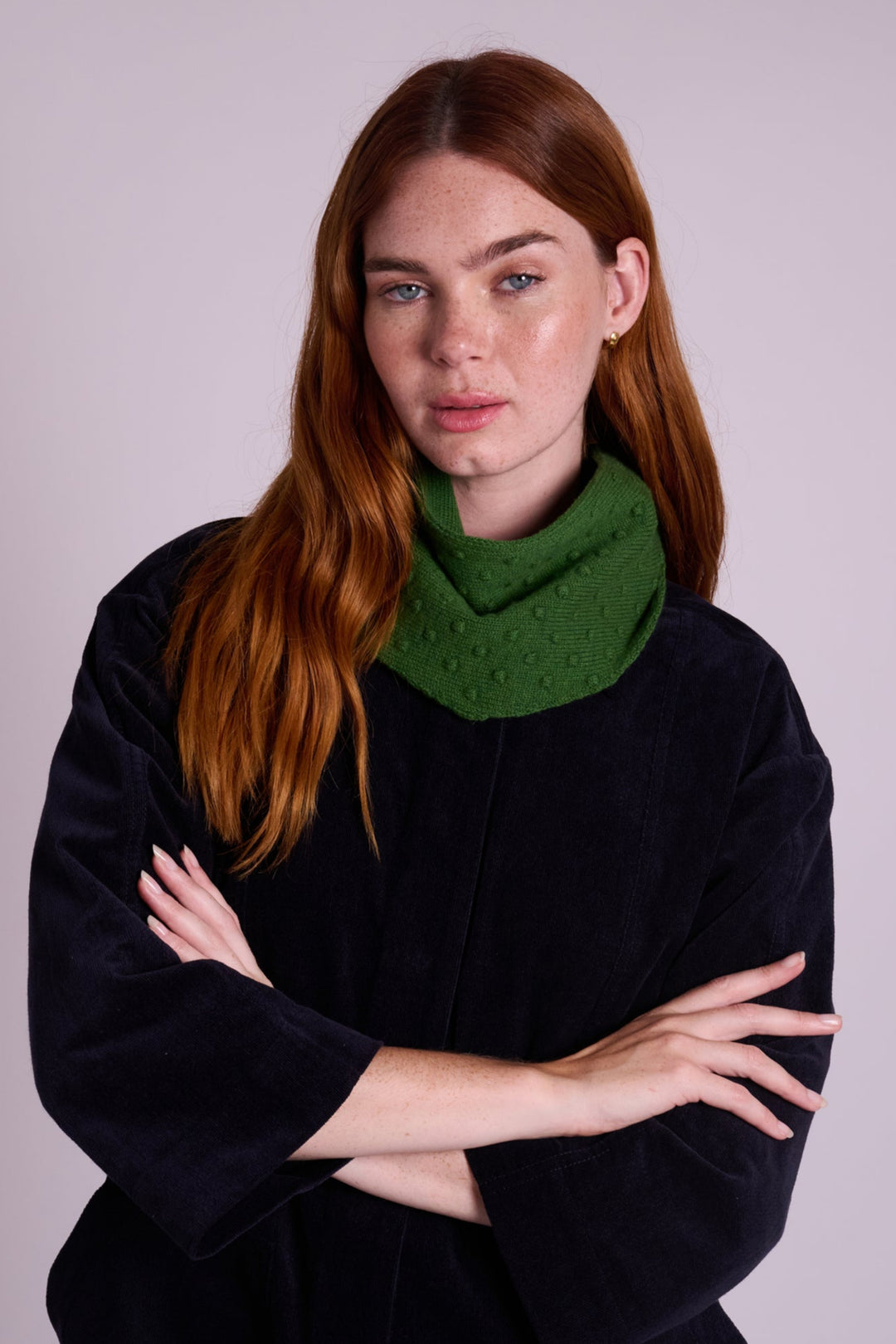 Lyla Pea Green Popcorn Triangle Scarf