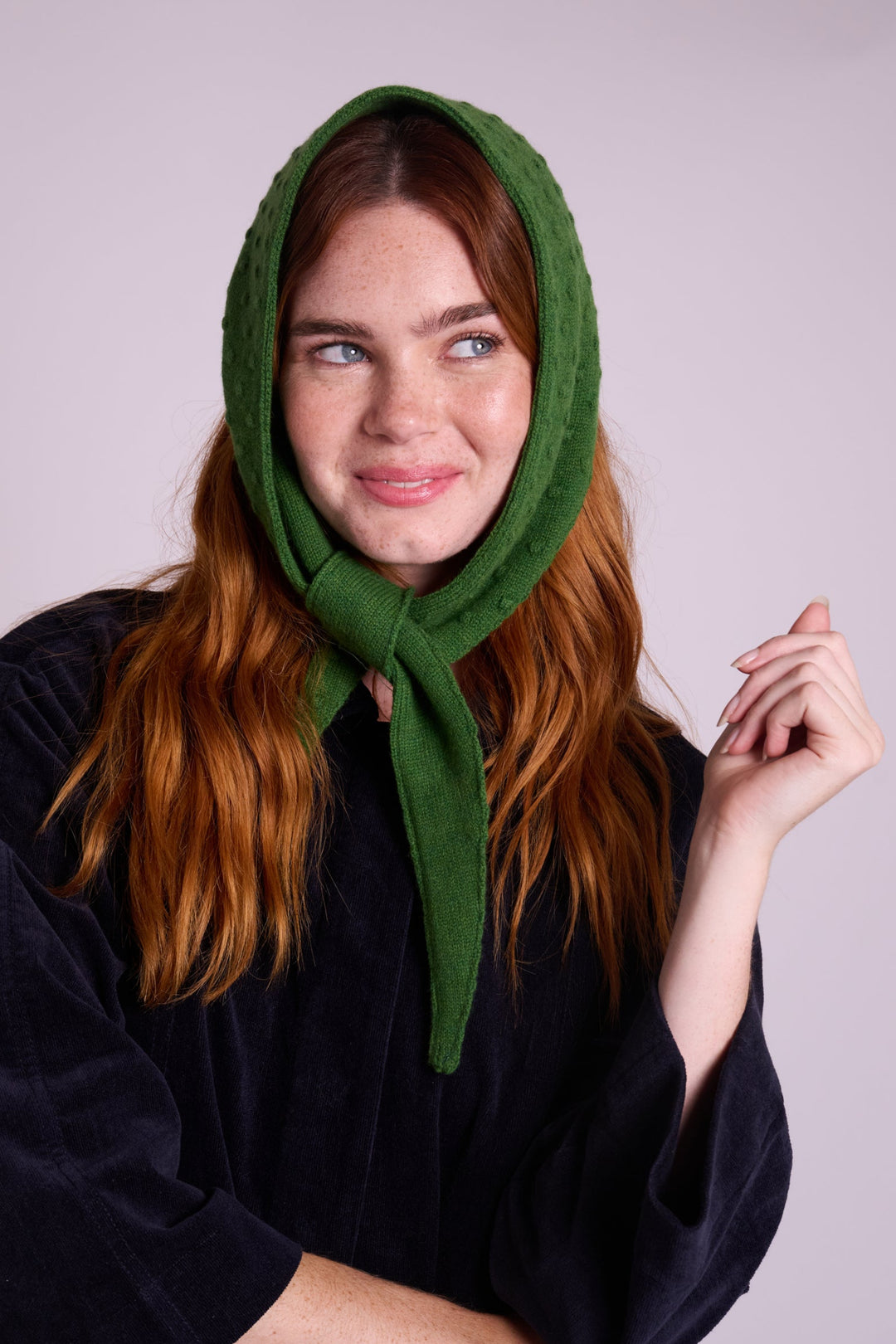 Lyla Pea Green Popcorn Triangle Scarf