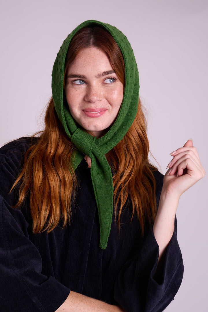 Lyla Pea Green Popcorn Triangle Scarf