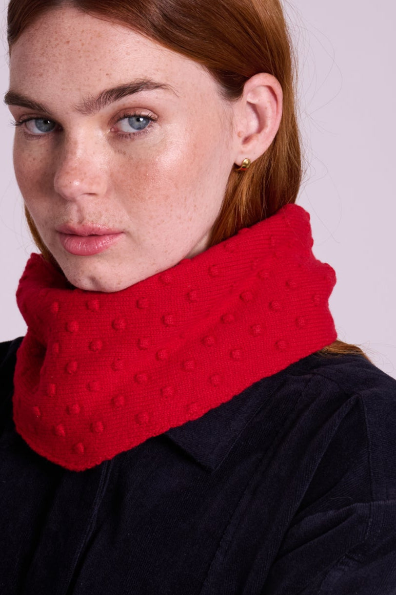 Lyla Red Popcorn Triangle Scarf