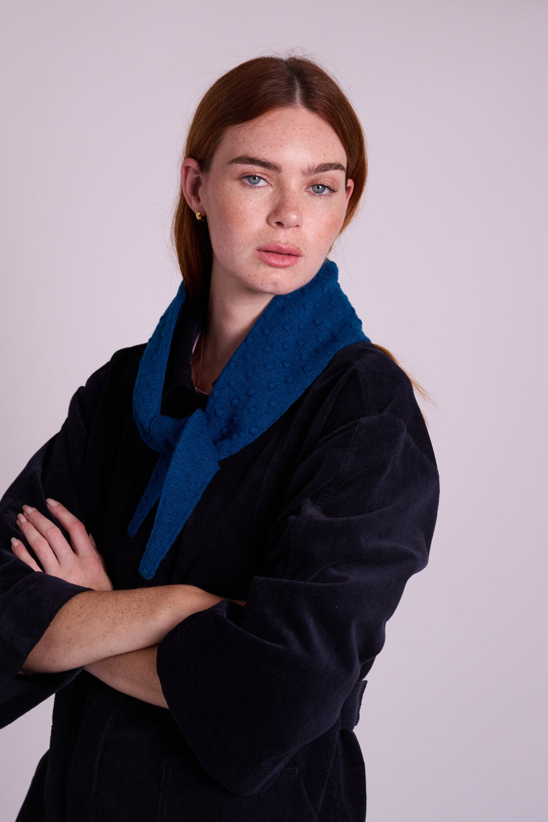 Lyla Petrol Popcorn Triangle Scarf