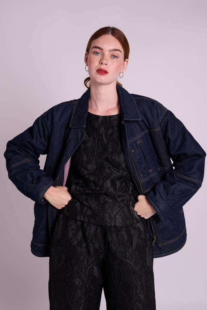 Aimee Denim Collared Jacket