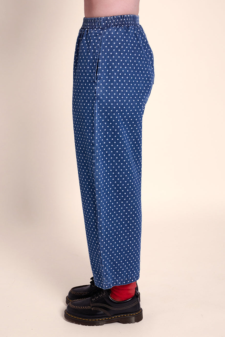 Ottie Denim Trousers - Mid Wash Dotty