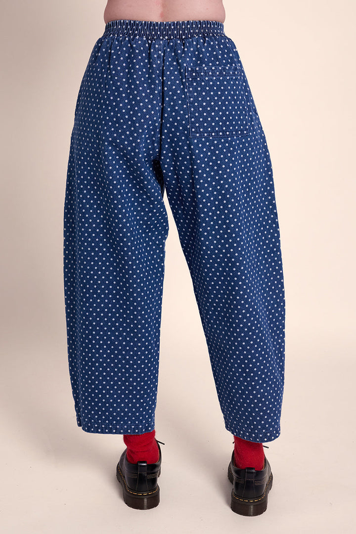 Ottie Denim Trousers - Mid Wash Dotty