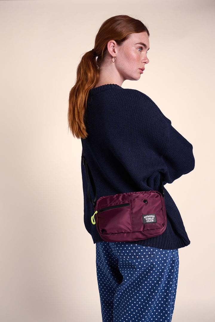 Strong Girls Club Crossbody Camera Bag - Aubergine