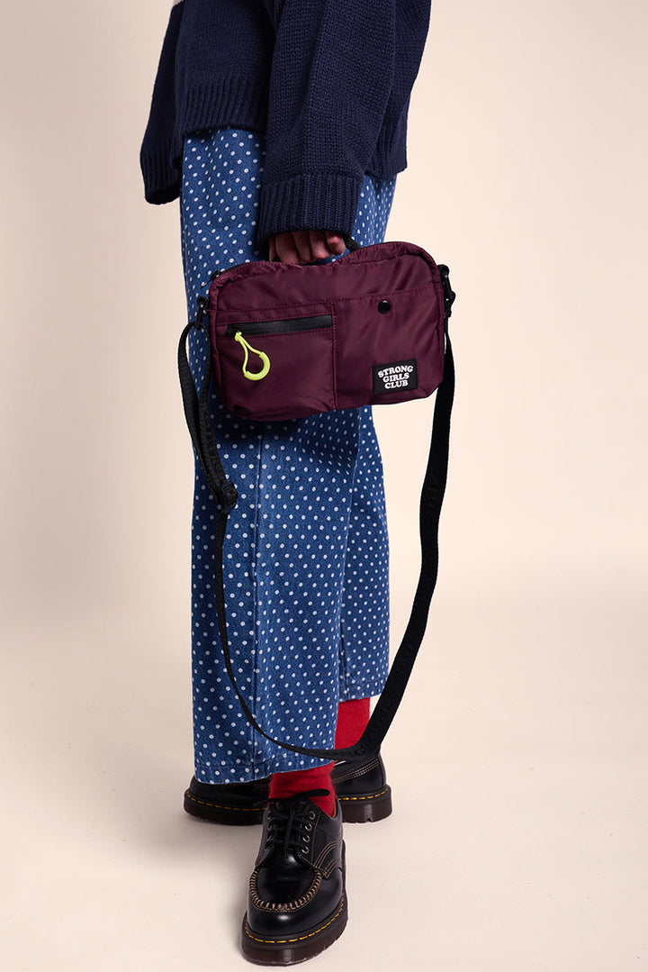 Strong Girls Club Crossbody Camera Bag - Aubergine