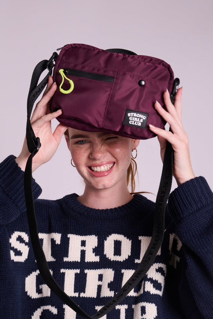 Strong Girls Club Aubergine Crossbody Camera Bag