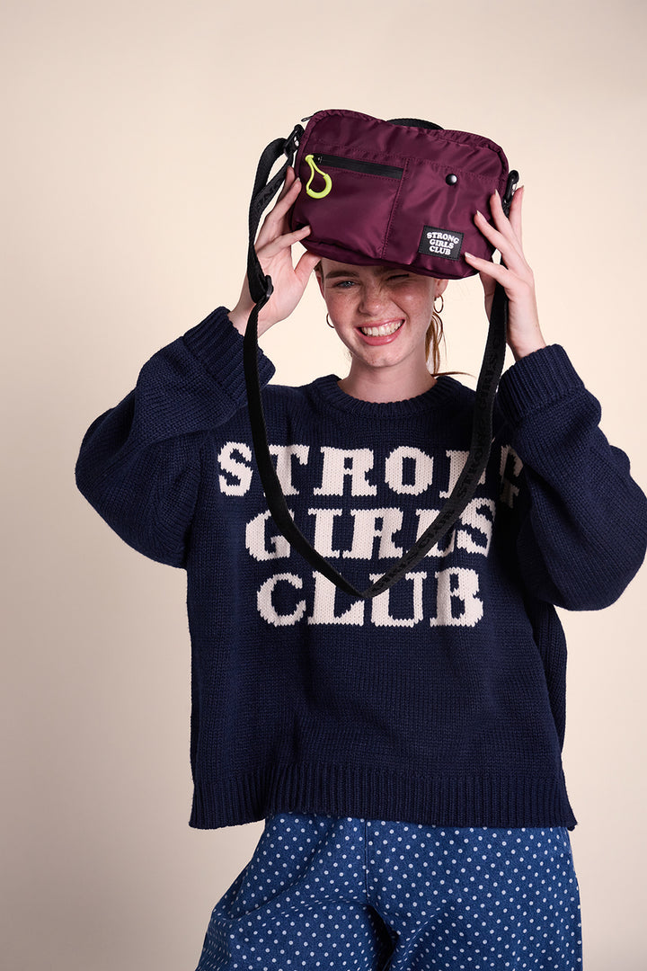 Strong Girls Club Crossbody Camera Bag - Aubergine
