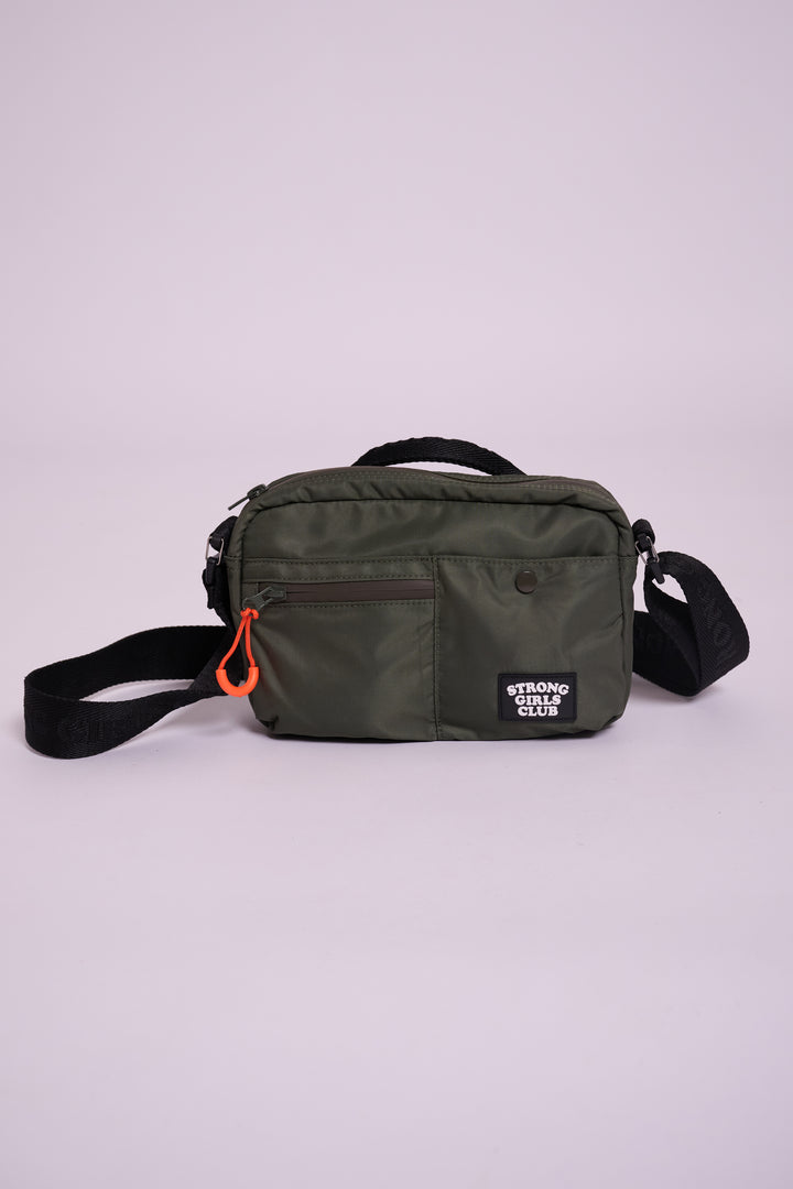 Strong Girls Club Khaki Crossbody Camera Bag