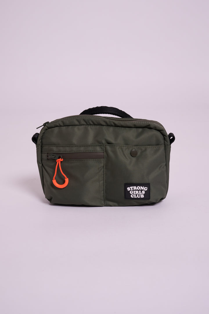 Strong Girls Club Khaki Crossbody Camera Bag